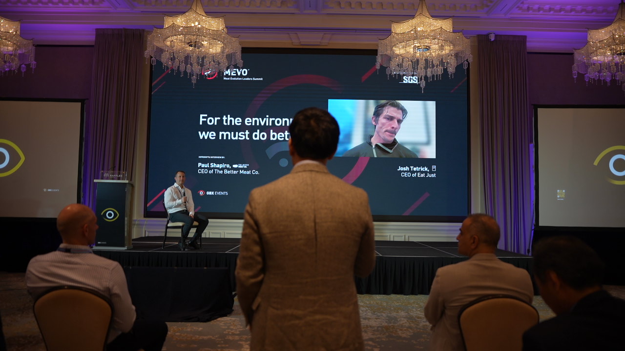 GBX Circle MEVO 2026 in Singapore – &ldquo;Cultivated Meat Plenary&rdquo; session PL01, bringing together founders and operators to explore the future of cultivated protein, photographed by P. Basanez for the Circle. MEVO Raffles Singapore, with a deep heritage in Singapore food innovation.